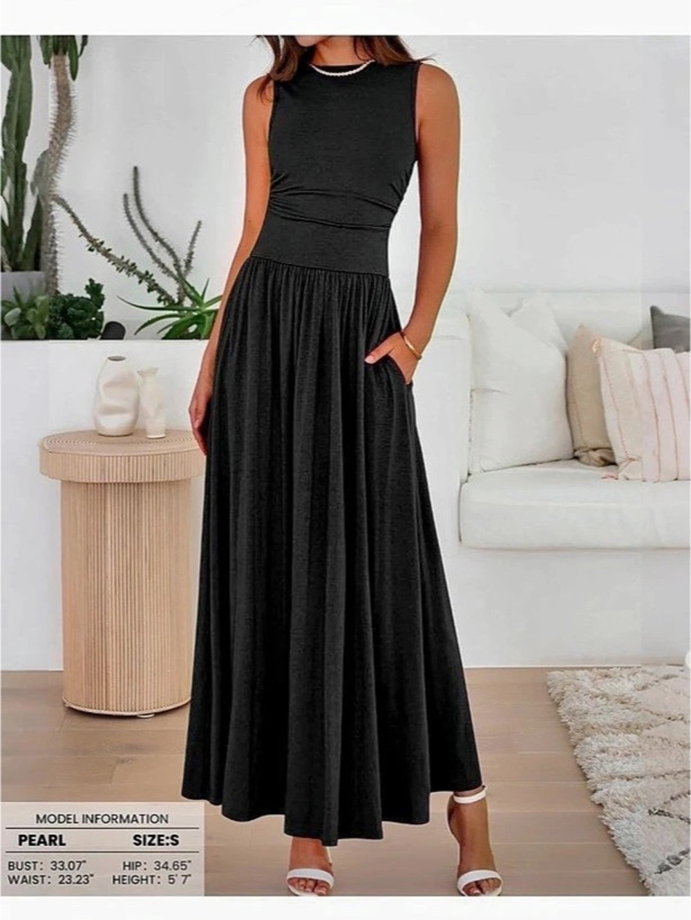 Amazon BTFBM Black Maxi Dress Like New Size Medium